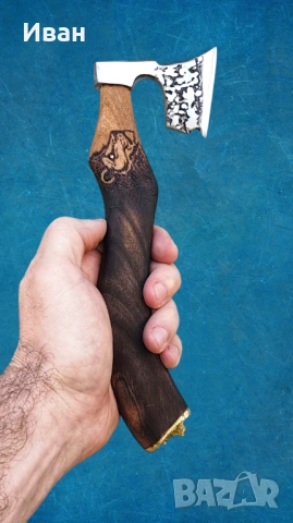 Продавам ръчно изработен комплект брадва и дъска за рязане , снимка 4 - Ножове - 54213351