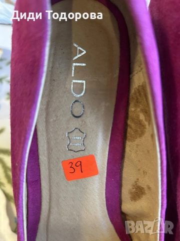 Елегантни дамски обувки на платформа ALDO - велур, снимка 4 - Дамски обувки на ток - 55420294