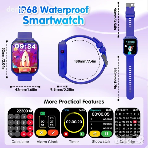 Детски смарт часовник с 18 игри, смарт часовник за деца с камера, снимка 6 - Смарт часовници - 54224405