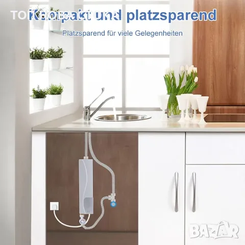 Проточен бойлер, мини безрезервоарен бойлер, 220V 3000W мини резервоар за топла вода , снимка 2 - Бойлери - 55409258