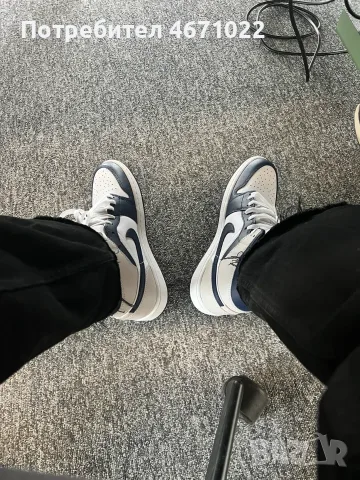 Air Jordan 1 сини 42.5, снимка 5 - Кецове - 55629384