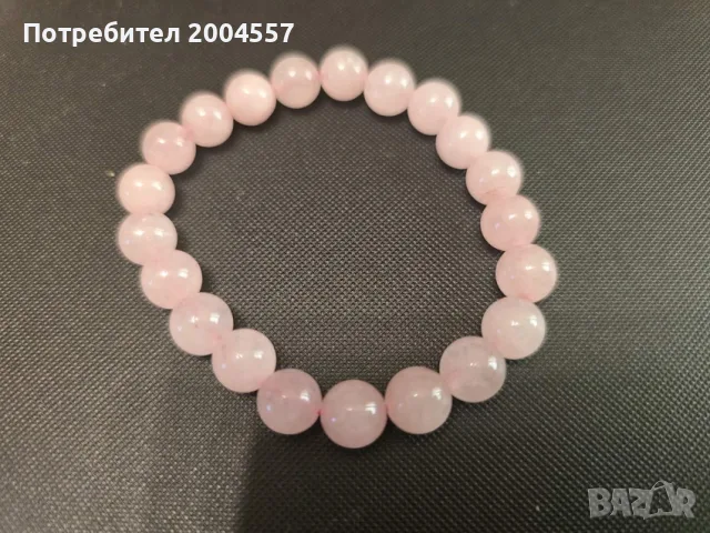 Нежни гривни от естествен Розов кварц + ПОДАРЪК, снимка 2 - Гривни - 55375692