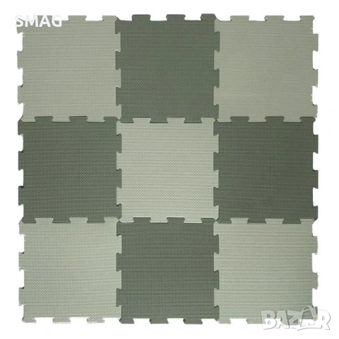 Подова постелка пъзел мента и зелено 31x31x1.3 см 9ч_1245215