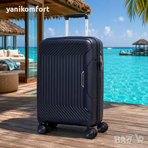 Куфар за ръчен багаж 55x40x23 PP 88001 – твърд куфар с 4 колела и TSA заключване 