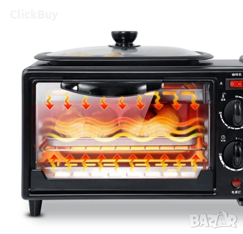 Многофункционална печка 3в1 с тостер и кафемашина, снимка 12 - Печки, фурни - 54119742