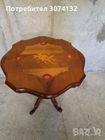 Помощна масичка с интарзия, снимка 2 - Маси - 54264308