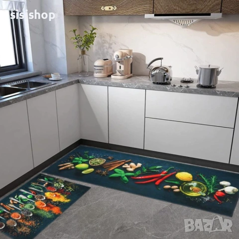 Комплект абсорбиращи кухненски постелки с антислип основа – 40x60 см и 40x120 см (2 броя) 4585, снимка 4 - Пътеки - 53984083