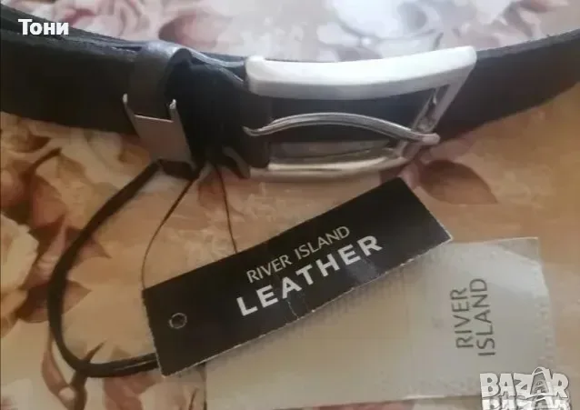 RIVER ISLAND Оригинал Нов Мъжки Колан Изцяло от Естествена Кожа С Етикет 130см, снимка 6 - Колани - 55466307