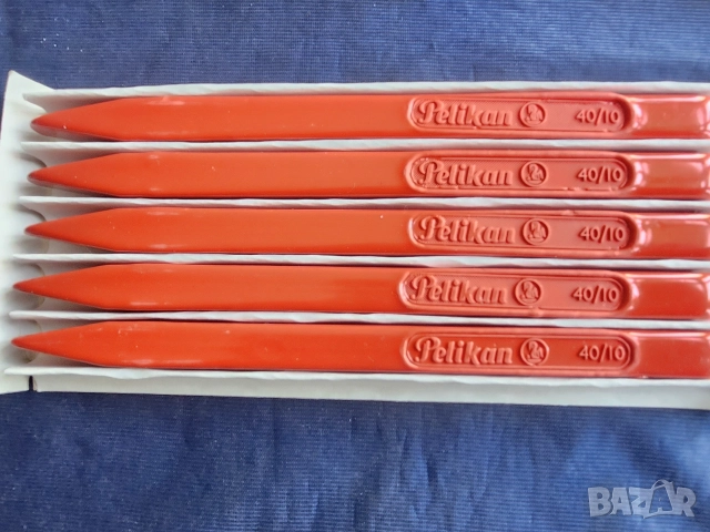 Восък за печати (червен) на Pelikan, Германия - 9 "стика" мод.10/40, снимка 2 - Други - 55070183
