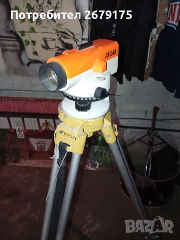 Оптичен нивелир TOP-JR с триножник Topcon и лата, снимка 2 - Измервателни инструменти - 55040953