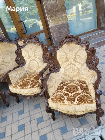 Италианска барокова холна гарнитура , снимка 2 - Дивани и мека мебел - 55677230
