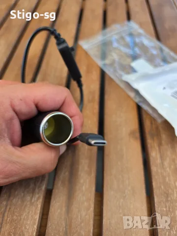 USB-C към 12V автомобилна запалка (женска) адаптер PD 30 см , снимка 2 - Зарядни за кола - 55511922