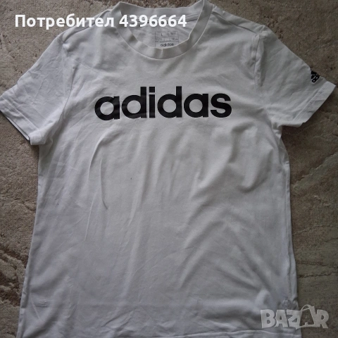 дамски бели тениски на puma и adidas л размер, снимка 2 - Тениски - 54778463