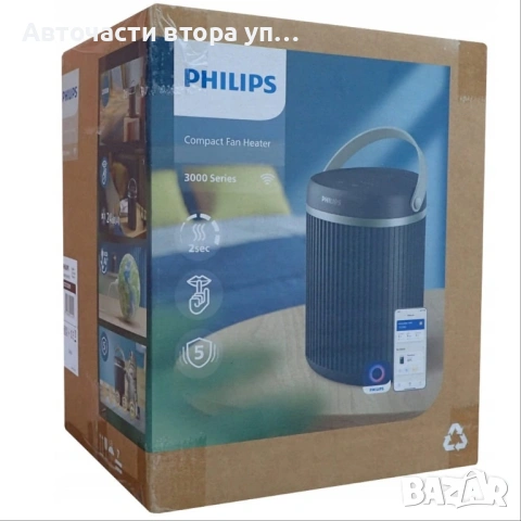 Philips Compact Fan Heater 3000 Series (модел CX3120/01), компактен керамичен отоплителен уред