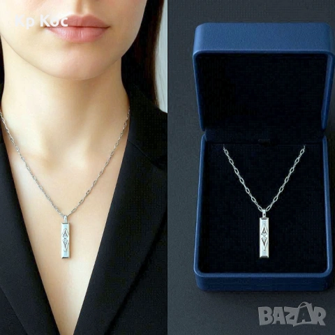 Мини колие с висулка 💎 неръждаема стомана | елегантно бижу | подарък, снимка 2 - Колиета, медальони, синджири - 54217988