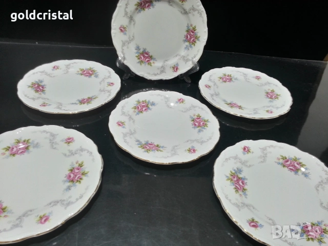 английски фин костен порцелан чинии, снимка 3 - Антикварни и старинни предмети - 54351369