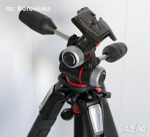 Статив Manfrotto MT055XPro3 с глава MHXPro-3W и чанта MBag80N, снимка 5 - Чанти, стативи, аксесоари - 54310715