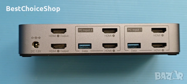 UGREEN HDMI KVM превключвател за 2 монитора и 2 компютъра 4K@60Hz, с 4 USB 3.0 порта, снимка 8 - Кабели и адаптери - 55093306