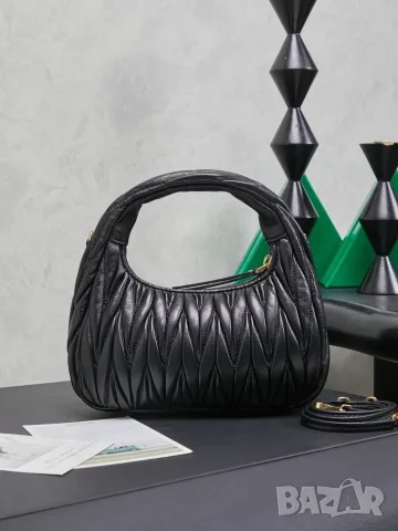 Miu Miu Wander Matelassé Bag – Black, снимка 2 - Чанти - 55417282