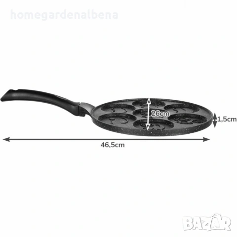 Тиган с мраморно покритие 26.5 см индукция тефлонова дръжка, снимка 3 - Съдове за готвене - 54159976