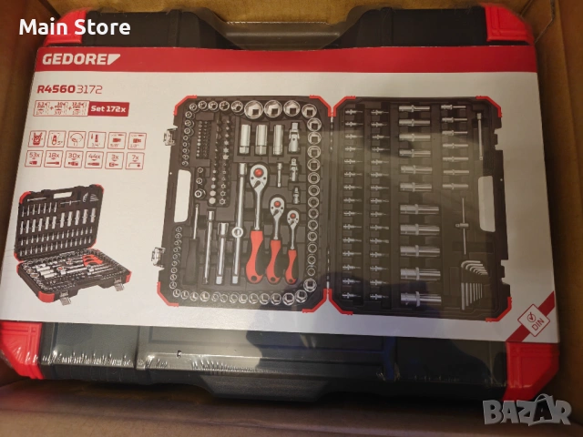 Gedore Red 172 части Комплект инструменти 1/2"-3/8"-1/4" камъни Тресчотка Гедоре