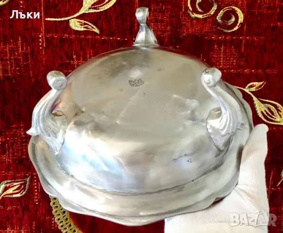 Калаена фруктиера,салатиера,на крачета,1,2 кг. , снимка 4 - Антикварни и старинни предмети - 55363642