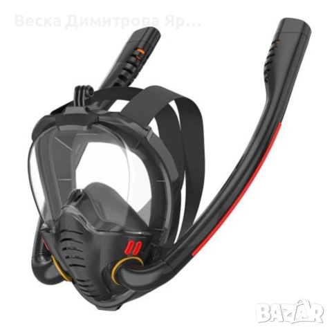 Маска за гмуркане с 180° видимост, DryTop система и закрепване за камера