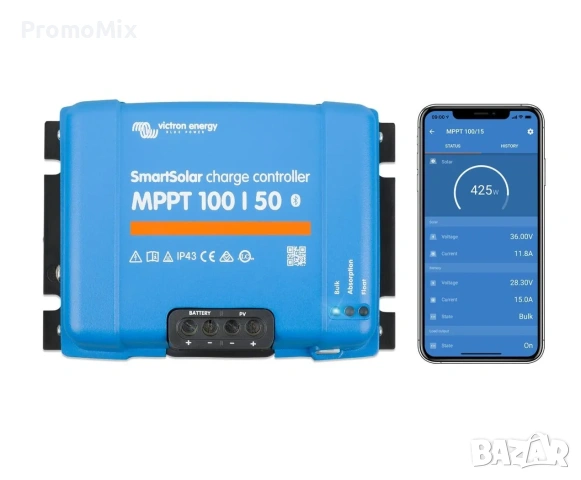Соларен контролер Victron SmartSolar MPPT 100/50A Smart Bluetooth Заряден контролер , снимка 6 - Друга електроника - 55000862