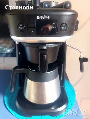 Breville 3в1 кафе машина-espresso-филтър-капсули milk frother подарък термо каничка, снимка 2 - Кафемашини - 55501027