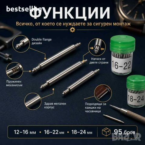 Професионални часовникарски части  аксесоари патенти за часовници каишки, снимка 3 - Други инструменти - 29083046