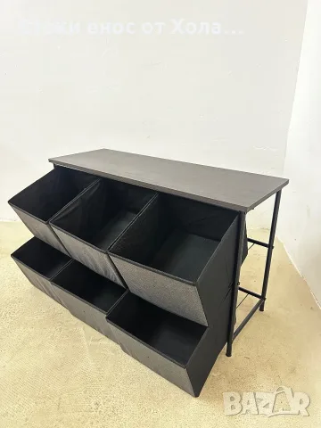 Скрин с 6 текстилни чекмеджета, комод Relaxdays , снимка 4 - Скринове - 55415923