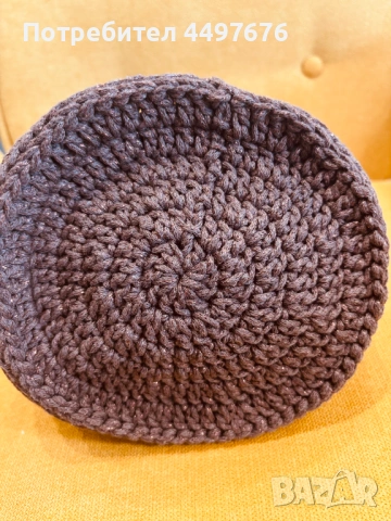 Ръчно изплетена дамска чанта с кръгло дъно и хастар, снимка 3 - Чанти - 54205317