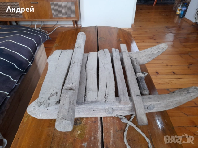 Старинна дървена шейна, снимка 3 - Антикварни и старинни предмети - 54291617