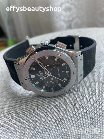 Часовник Hublot с кожена каишка, снимка 5 - Мъжки - 55200765