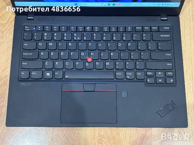 Като нов! Лаптоп Lenovo X1 Carbon Gen7 i7/16GB RAM/512GB, 3м. гар., снимка 2 - Лаптопи за работа - 54760070