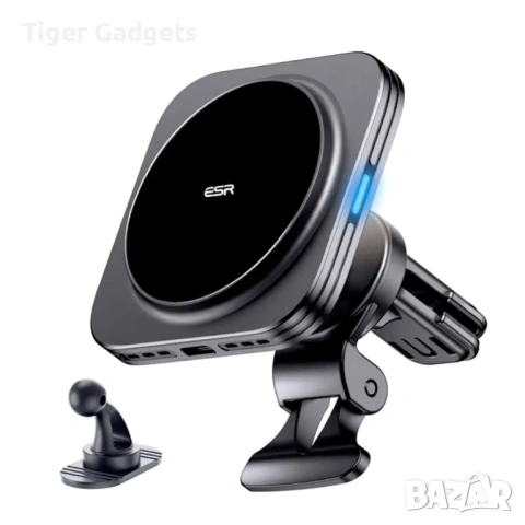 ESR HaloLock MagSafe Vent Car Mount Qi2 15W – магнитна стойка за автомобил с безжично зареждане
