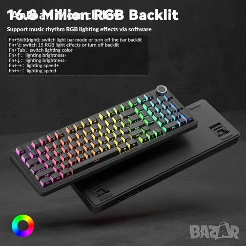 Клавиатура AULA F99 Pro Silent Mechanical RGB, снимка 3 - Клавиатури и мишки - 54827739