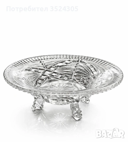 Стъклена винтидж фруктиера на крачета