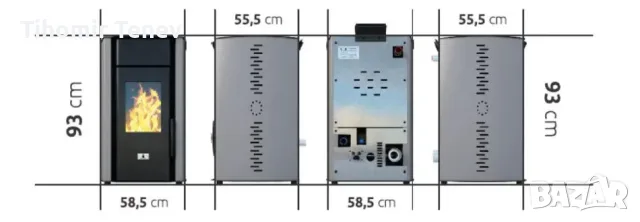 Пелетна камина ECOSPAR ALBA 18kW, снимка 3 - Камини - 55542953