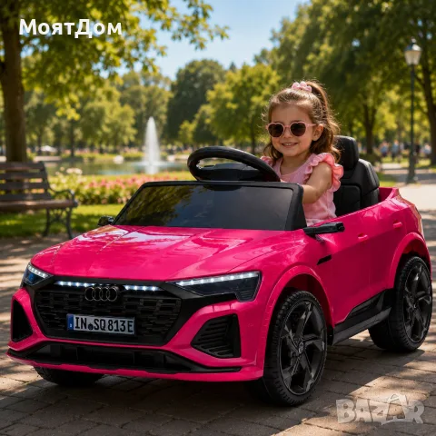 Детска акумулаторна кола Audi RS Q8 12V - Дистанционно управление, музика, LED светлини амортесьори