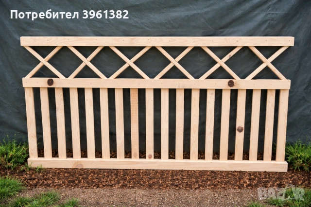 Дървена ограда / пано с декоративна решетка (ръчна изработка), снимка 2 - Огради и мрежи - 53977912