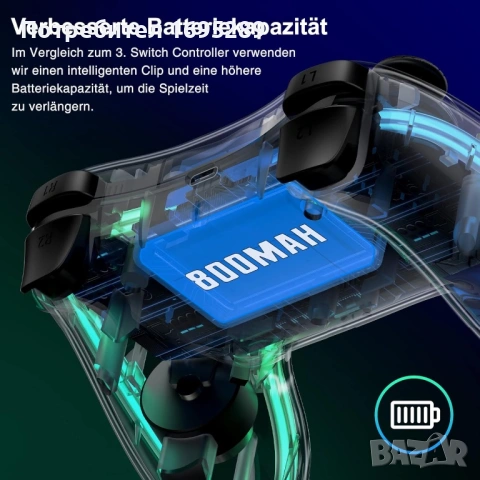 Безжичен геймпад Xtrike Me GP-52 с прозрачен корпус и RGB осветление, снимка 7 - Аксесоари - 54728842