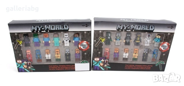 Комплект фигурки My World в стил Minecraft – 12 броя, 2 варианта