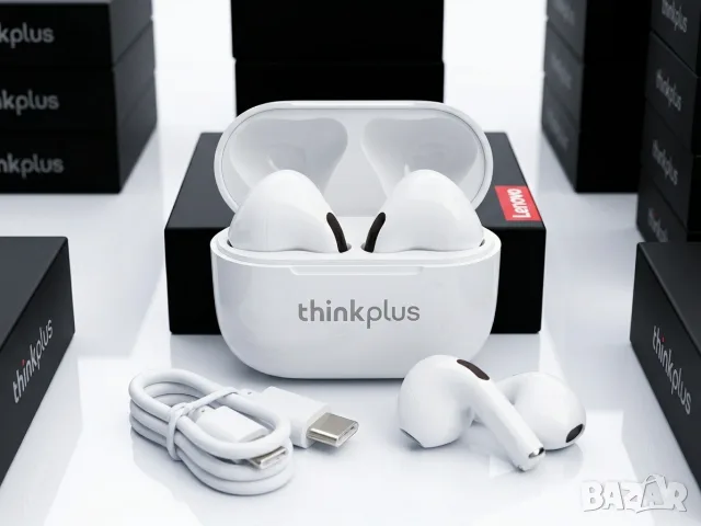 LENOVO ThinkPlus LP40 Bluetooth Earbuds Безжични слушалки тапи бели с кейс 