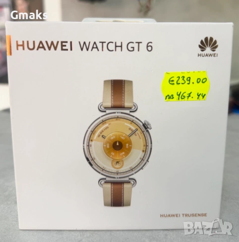 Нов 41mm Huawei watch  GT6 Brown 2 год. Гаранция