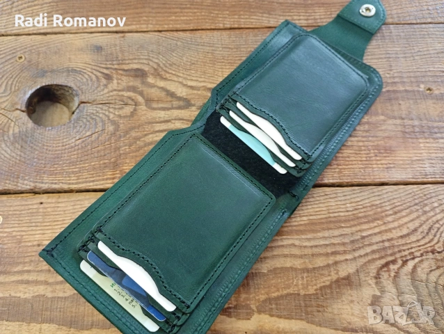Ръчно изработен мъжки кожен портфейл , снимка 2 - Портфейли, портмонета - 54202572