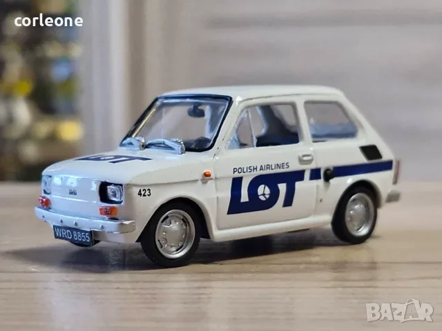 Fiat 126p Polish Airline LOT - мащаб 1:43 на Hachette модела е нов в блистер