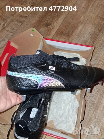 футболни обувки н.40 1/2;41 Puma One 17.1 Mx Black/White/Silver SG, снимка 2 - Футбол - 54513568