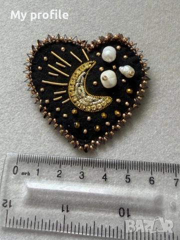 Handmade  брошка с естествени перли , снимка 6 - Гривни - 53315116