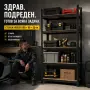 Метален гаражен стелаж HÖGLER – 5 регулируеми рафта, 875 кг товароносимост, 180 × 90 × 30 см, снимка 3